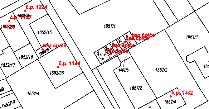 Holešov 41061977 na parcele st. 1857/8 v KÚ Holešov, Katastrální mapa