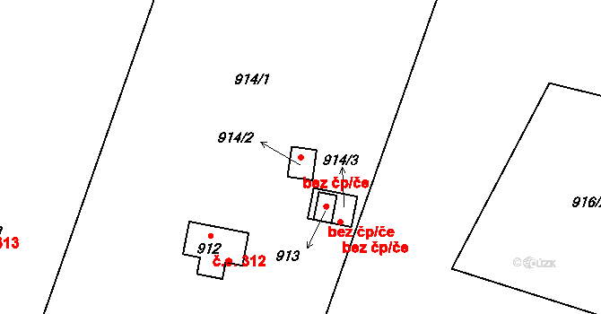 Hradištko 41518977 na parcele st. 914/2 v KÚ Hradištko u Sadské, Katastrální mapa