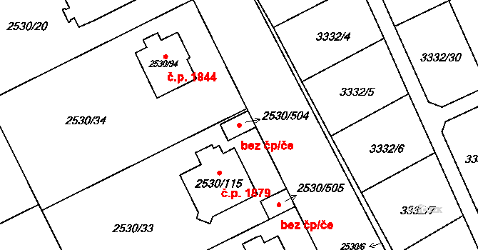Opava 43804977 na parcele st. 2530/504 v KÚ Opava-Předměstí, Katastrální mapa