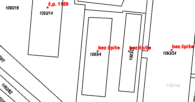 Svatobořice-Mistřín 49845977 na parcele st. 1093/4 v KÚ Mistřín, Katastrální mapa