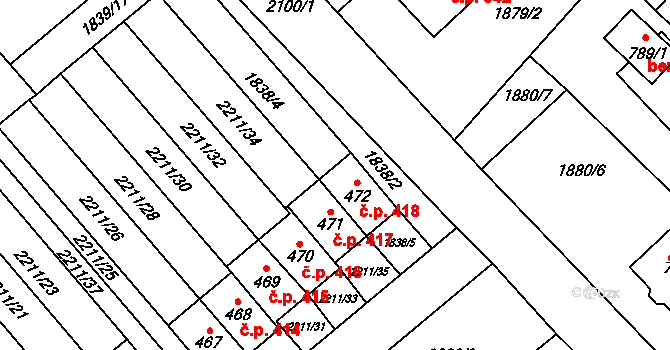 Lichnov 417 na parcele st. 471 v KÚ Lichnov u Nového Jičína, Katastrální mapa