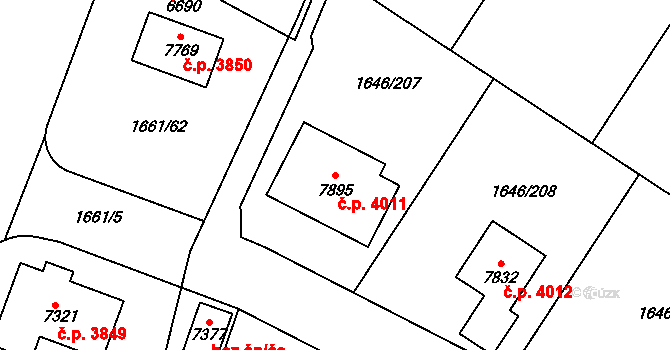 Havlíčkův Brod 4011 na parcele st. 7895 v KÚ Havlíčkův Brod, Katastrální mapa