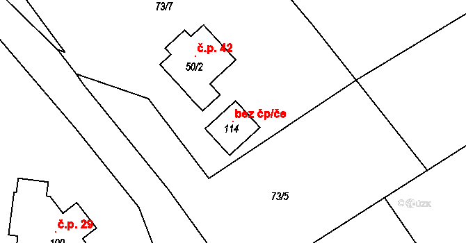 Ždánov 100928978 na parcele st. 114 v KÚ Ždánov, Katastrální mapa