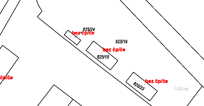 Teplice 105812978 na parcele st. 825/18 v KÚ Teplice-Řetenice, Katastrální mapa