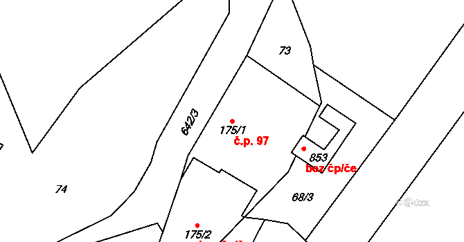 Kamenný Přívoz 97 na parcele st. 175/1 v KÚ Kamenný Přívoz, Katastrální mapa