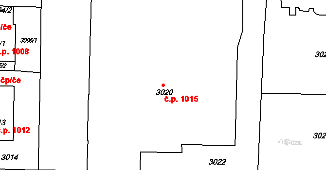 Pod Bezručovým vrchem 1015, Krnov na parcele st. 3020 v KÚ Krnov-Horní Předměstí, Katastrální mapa