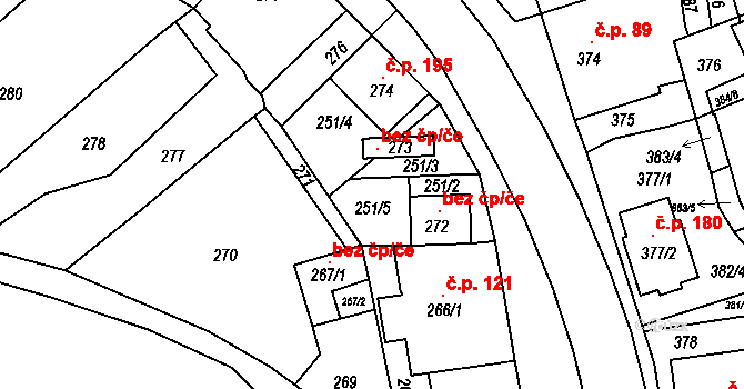 Klentnice 217 na parcele st. 251/5 v KÚ Klentnice, Katastrální mapa