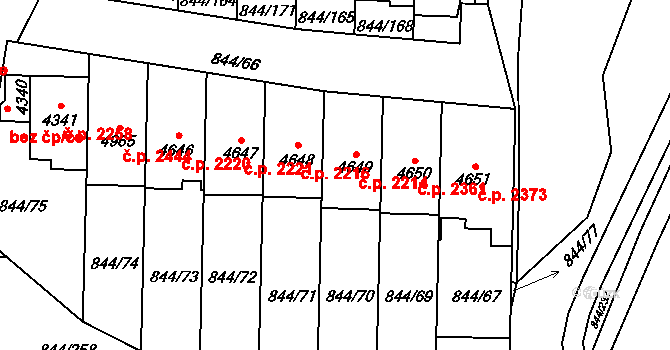 Blansko 2214 na parcele st. 4649 v KÚ Blansko, Katastrální mapa