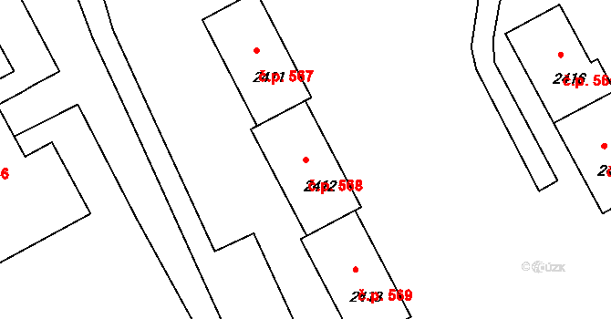 Mimoň I 568, Mimoň na parcele st. 2412 v KÚ Mimoň, Katastrální mapa