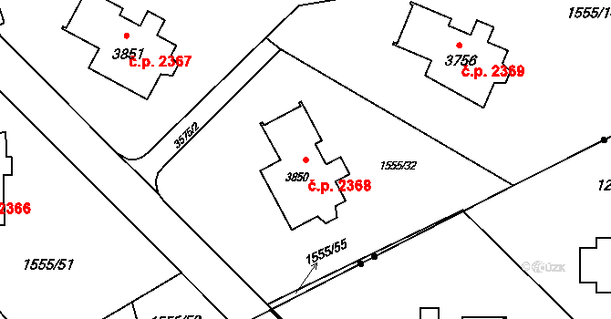 Rožnov pod Radhoštěm 2368 na parcele st. 3850 v KÚ Rožnov pod Radhoštěm, Katastrální mapa