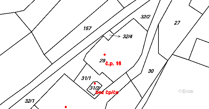 Sejcká Lhota 16, Chotilsko na parcele st. 29 v KÚ Sejcká Lhota, Katastrální mapa