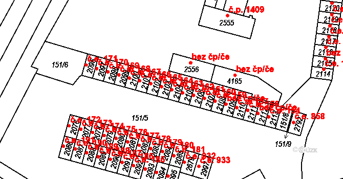 Kyjov 163 na parcele st. 2104 v KÚ Kyjov, Katastrální mapa