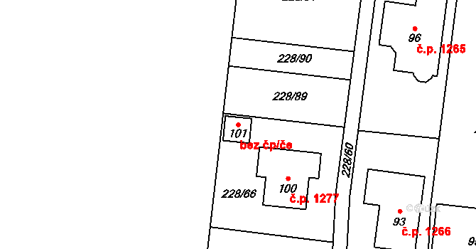 Blatná 42464978 na parcele st. 101 v KÚ Hněvkov u Mačkova, Katastrální mapa