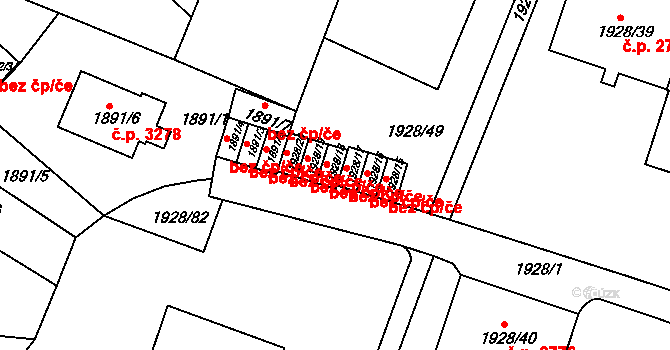 Teplice 45143978 na parcele st. 1928/18 v KÚ Teplice, Katastrální mapa