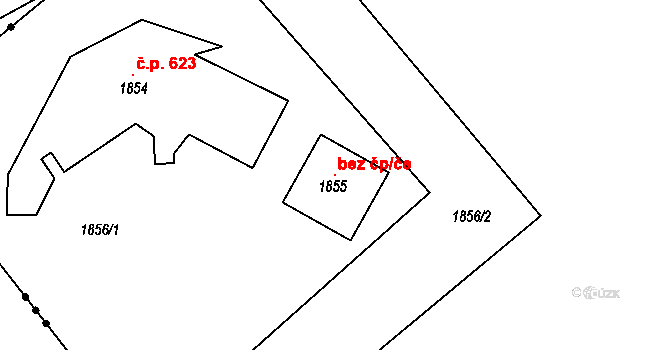 Želechovice nad Dřevnicí 47863978 na parcele st. 1855 v KÚ Želechovice nad Dřevnicí, Katastrální mapa
