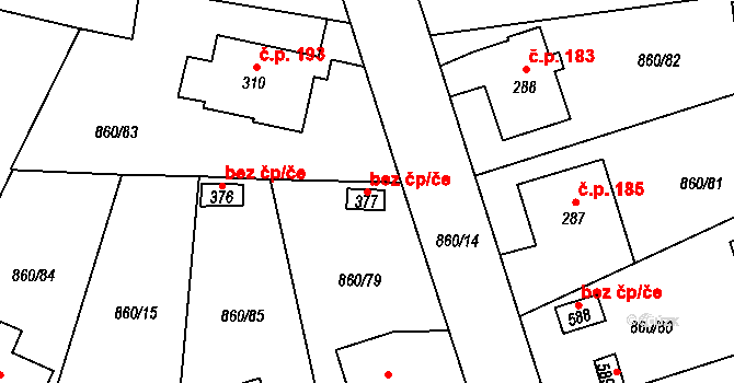 Postupice 49570978 na parcele st. 377 v KÚ Postupice, Katastrální mapa