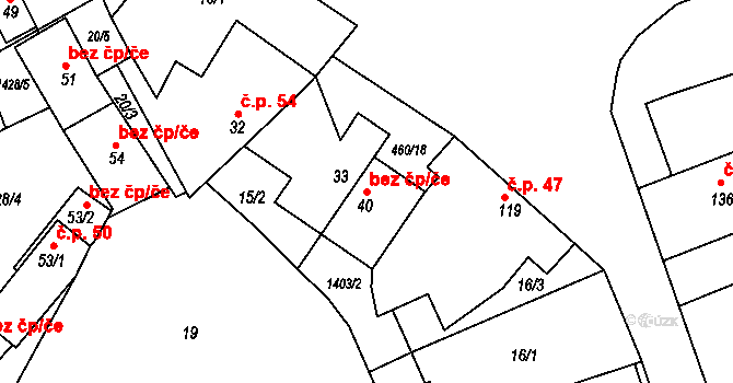 Valašské Klobouky 49639978 na parcele st. 40 v KÚ Lipina, Katastrální mapa
