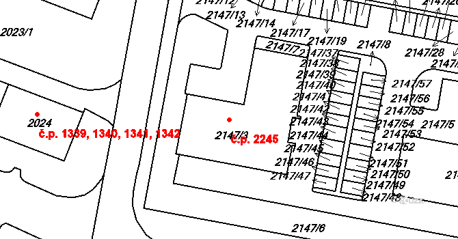 Tachov 2245 na parcele st. 2147/3 v KÚ Tachov, Katastrální mapa