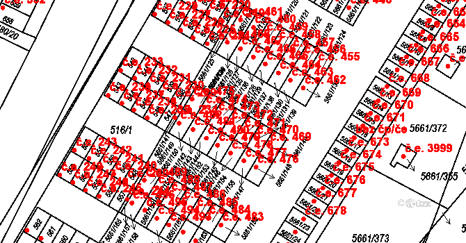 Jihlava 472 na parcele st. 5661/137 v KÚ Jihlava, Katastrální mapa