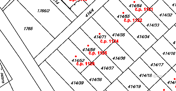 Poruba 1125, Orlová na parcele st. 414/56 v KÚ Poruba u Orlové, Katastrální mapa