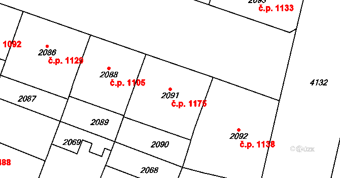 Vinohrady 1175, Praha na parcele st. 2091 v KÚ Vinohrady, Katastrální mapa