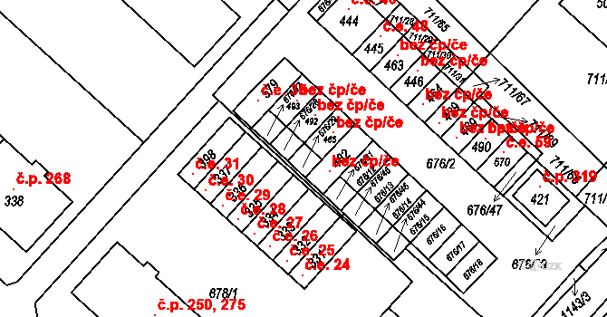 Lipovec 38 na parcele st. 676/29 v KÚ Lipovec u Blanska, Katastrální mapa