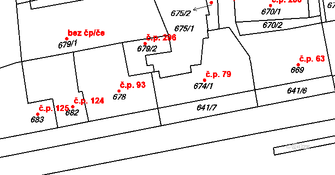 Nýřany 1245 na parcele st. 674/2 v KÚ Nýřany, Katastrální mapa