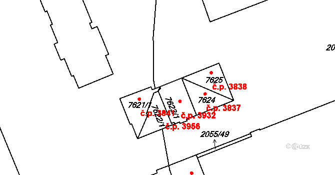 Hodonín 3932 na parcele st. 7623/1 v KÚ Hodonín, Katastrální mapa