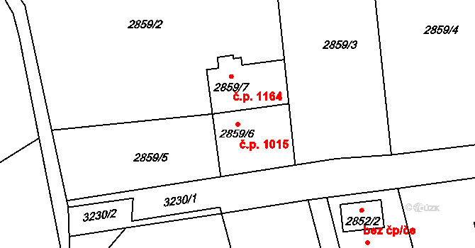 Radvanice 1015, Ostrava na parcele st. 2859/6 v KÚ Radvanice, Katastrální mapa