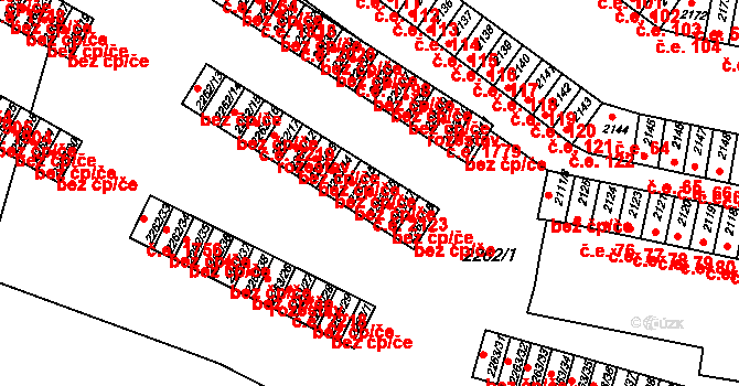 Jirkov 2123 na parcele st. 2263/16 v KÚ Jirkov, Katastrální mapa