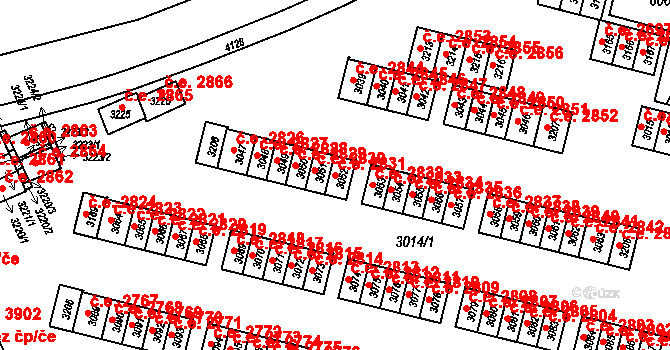 Podlesí 2831, Havířov na parcele st. 3052 v KÚ Bludovice, Katastrální mapa