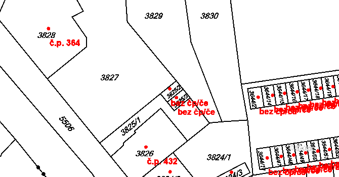 Plzeň 40042979 na parcele st. 3825/2 v KÚ Plzeň, Katastrální mapa