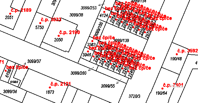 Břeclav 40760979 na parcele st. 2247 v KÚ Břeclav, Katastrální mapa