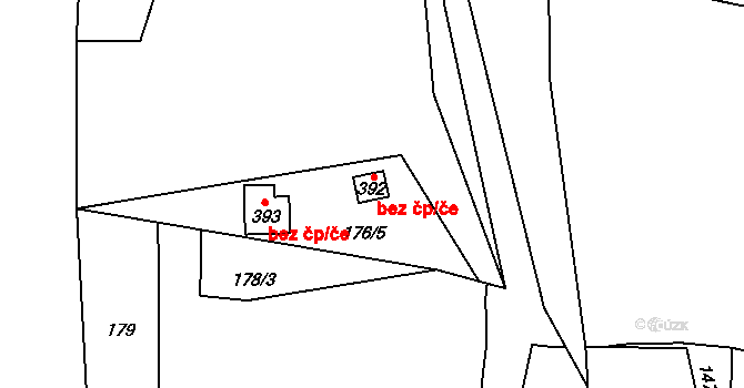 Nejdek 42947979 na parcele st. 392 v KÚ Bernov, Katastrální mapa