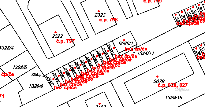 Chrudim 43705979 na parcele st. 2400/10 v KÚ Chrudim, Katastrální mapa