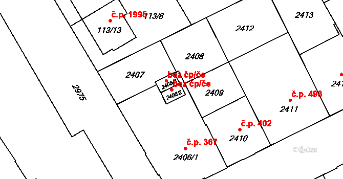 Opava 43815979 na parcele st. 2406/2 v KÚ Opava-Předměstí, Katastrální mapa