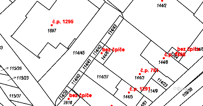 Velké Bílovice 47003979 na parcele st. 144/6 v KÚ Velké Bílovice, Katastrální mapa