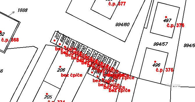 Jevišovice 47489979 na parcele st. 701 v KÚ Jevišovice, Katastrální mapa