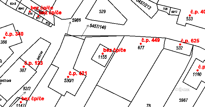 Polešovice 49109979 na parcele st. 1155 v KÚ Polešovice, Katastrální mapa