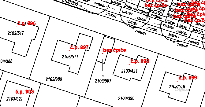 Soběslav 97774979 na parcele st. 2103/587 v KÚ Soběslav, Katastrální mapa