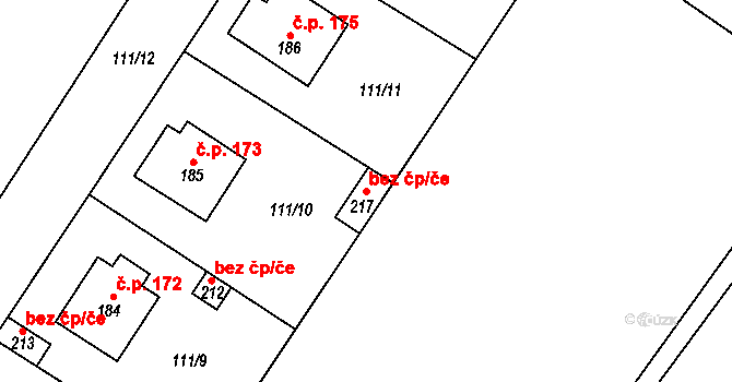 Kostomlaty pod Řípem 107338980 na parcele st. 217 v KÚ Kostomlaty pod Řípem, Katastrální mapa
