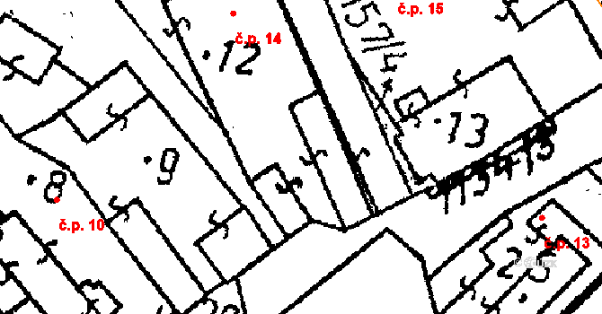 Klucké Chvalovice 14, Zbýšov na parcele st. 12 v KÚ Klucké Chvalovice, Katastrální mapa