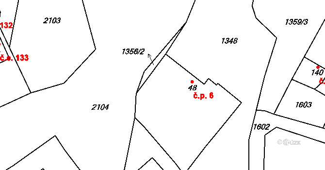 Brzina 6, Svatý Jan na parcele st. 48 v KÚ Drážkov, Katastrální mapa