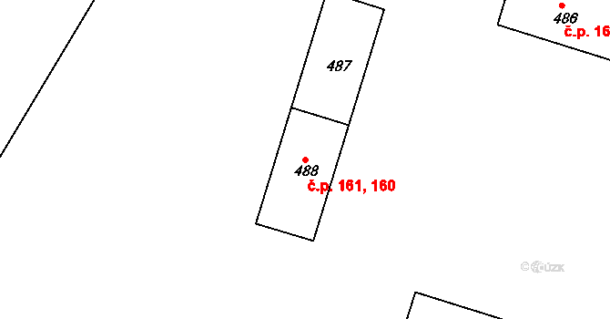 Všebořice 160,161, Ústí nad Labem na parcele st. 487 v KÚ Všebořice, Katastrální mapa