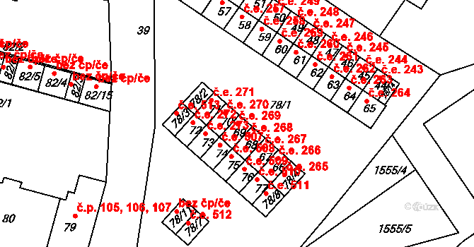 Miřetice u Klášterce nad Ohří 269, Klášterec nad Ohří na parcele st. 69 v KÚ Miřetice u Klášterce nad Ohří, Katastrální mapa
