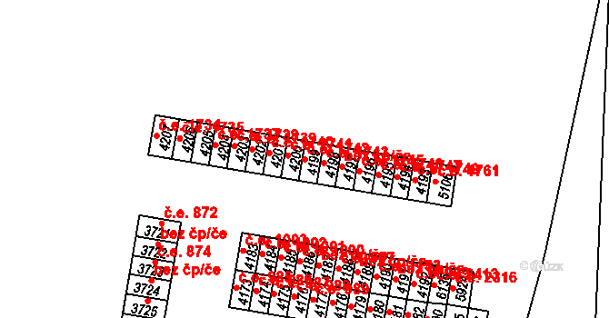 Cheb 1742 na parcele st. 4199 v KÚ Cheb, Katastrální mapa