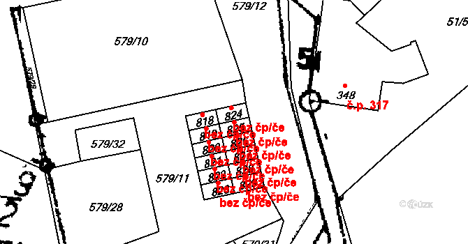 Vlachovo Březí 41815980 na parcele st. 825 v KÚ Vlachovo Březí, Katastrální mapa