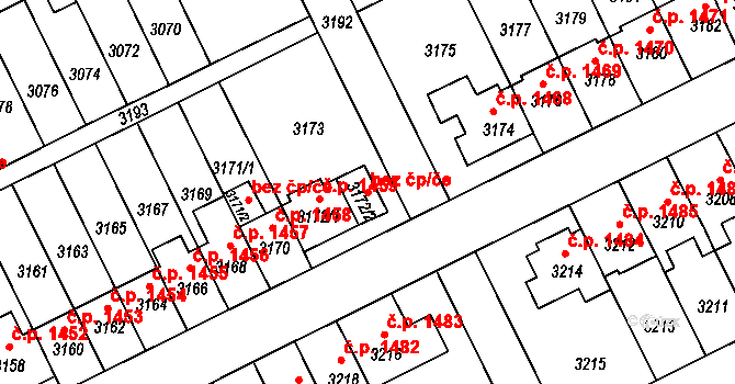 Praha 46861980 na parcele st. 3172/2 v KÚ Záběhlice, Katastrální mapa