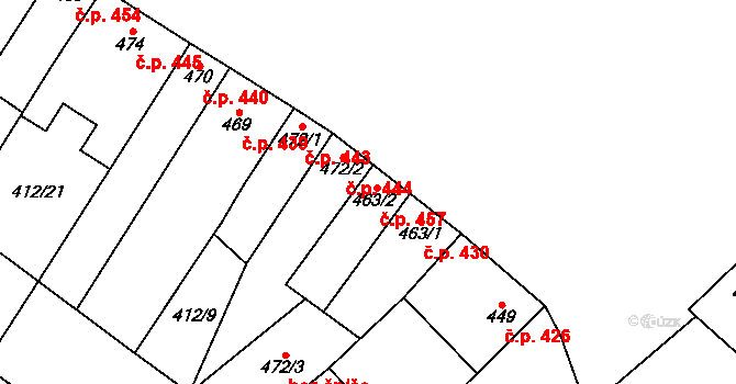 Kostelec nad Labem 443 na parcele st. 472/1 v KÚ Kostelec nad Labem, Katastrální mapa