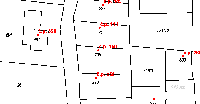 Kolešovice 111 na parcele st. 234 v KÚ Kolešovice, Katastrální mapa